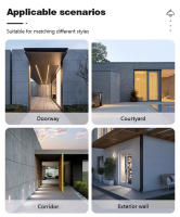 Lámpara De Pared LED Impermeable IP65 10W Para Exterior Jardín Puerta De Porche Iluminación Interior Dormitorio Lámpara De Noche Negra Moderna - details 3