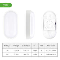 Lámpara De Pared LED Impermeable 16W 20W Redonda / Oval Para Baño Exterior Jardín Instalación Sencilla Fuente De Alimentación AC85-265V - details 4