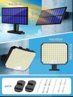 Lámpara De Pared Solar Con Sensor De Movimiento Y Control Remoto 118LED Para Jardín Y Calle Decoración Exterior Emergencia - details 1