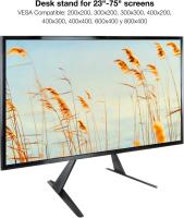 TOOQ DB2375F-B - Soporte para Monitor / TV DE 23" - 75", Incluye Almohadillas de Silicona, Compatible con Pantallas Curvas, De 23 a 75 pulgadas, Montaje en Mesa, Carga Máxima: 40kg, Color Negro - details 9