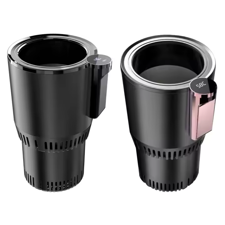 Soporte De Taza Para Coche 12V Con Calentador Y Enfriador Temperatura Mostrada 2 En 1 Smart Mug Holder Bebida Caliente Fría Bebé Botella Calentador - 1