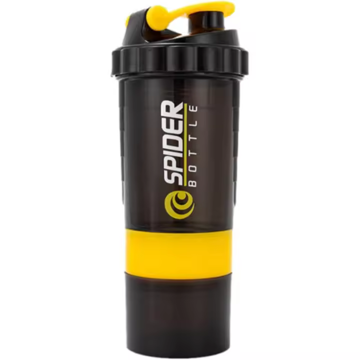Vase mezclador de proteínas, Vase Mezclador de 3 Capas, Botella Deportiva antideslizante with bandeja para pastillas, Vase mezclador a prueba de fugas - 1