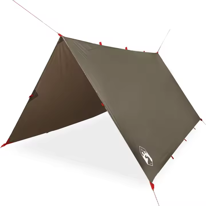 vidaXL Lona de camping impermeable marrón 306x306 cm - 1