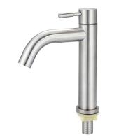 Grifo, G1/2 Acero inoxidable cepillado Grifo frío único Lavabo Grifo de agua Tipo de llave Grifo Accesorio de baño para el hogar Cocina Baño - details 2
