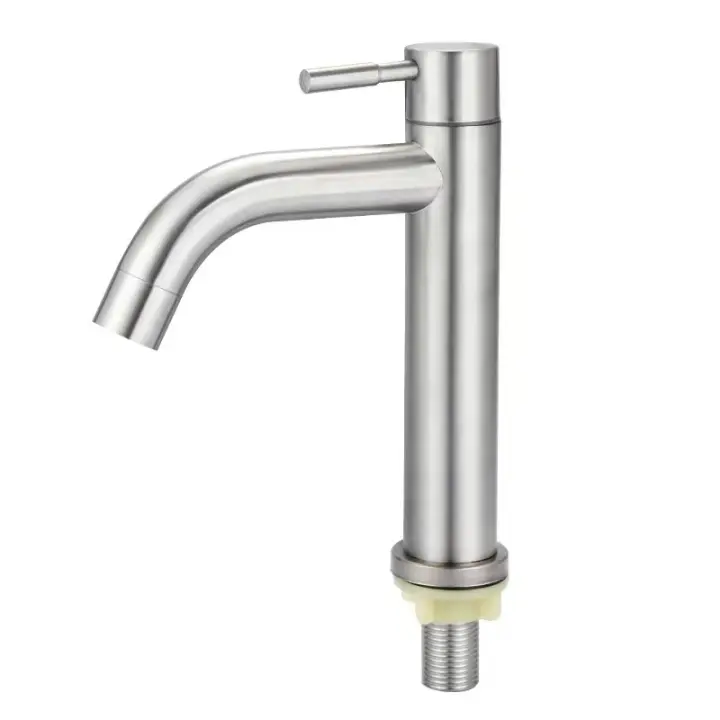 Grifo, G1/2 Maple inoxidable cepillado Grifo frío único Lavabo de Agua Type de Llave Grifo Accesorio de baño para el hogar Cocina Baño - 1