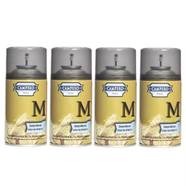 CAMPERO Tronic Parfum, Ambientador M En Aerosol 250ml, Pack 4 Recambios, Dosificador Automático, Apto Para Todos Los Difusores Del Mercado, Aroma Intenso y Duradero - 1