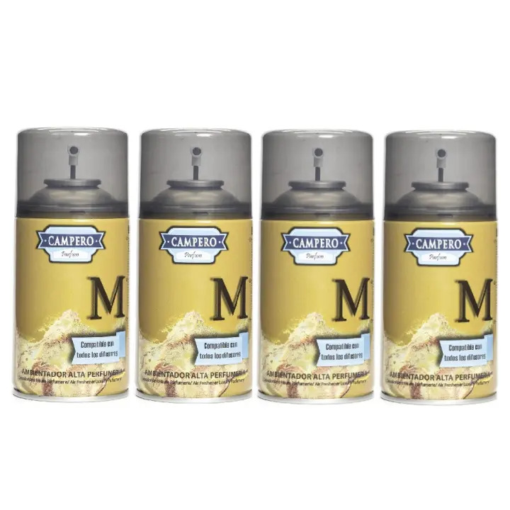 CAMPERO Tronic Parfum, Ambientador M En Aerosol 250ml, Pack 4 Recambios, Dosificador Automático, Apto Para Todos Los Difusores Del Mercado, Aroma Intenso y Duradero - 1
