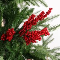 Ramas De Bayas Rojas Artificiales Para Decoración De Navidad Árbol De Navidad Fiesta Hogar Mesa Adornos Wreath DIY Regalo - details 3