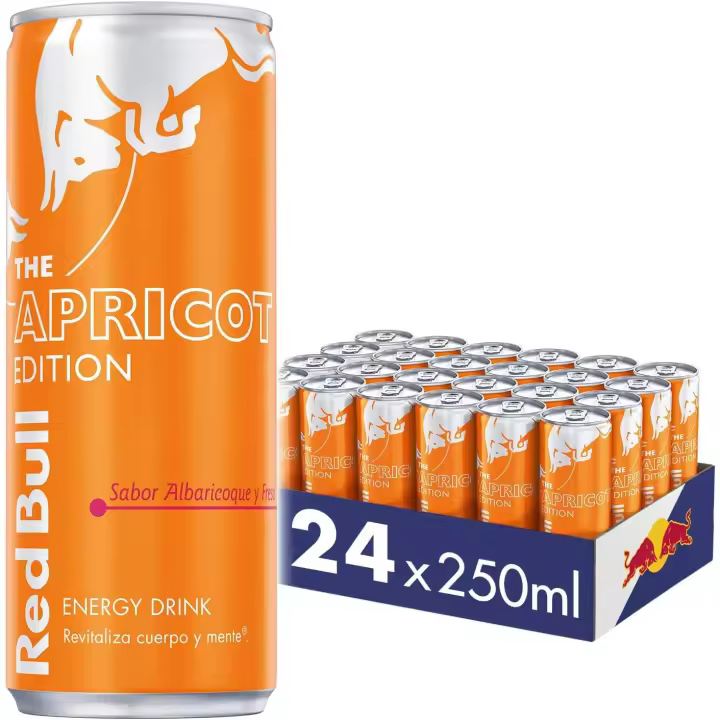 Caja de Red Bull Albaricoque y Fresa Bebida Energética - 24 unidades de 250ml - 1
