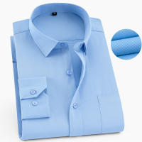 Camisa Clásica Para Hombre De Manga Larga En Blanco Negro Azul Rojo Estilo Vintage Casual Negocios Primavera Otoño - details 14