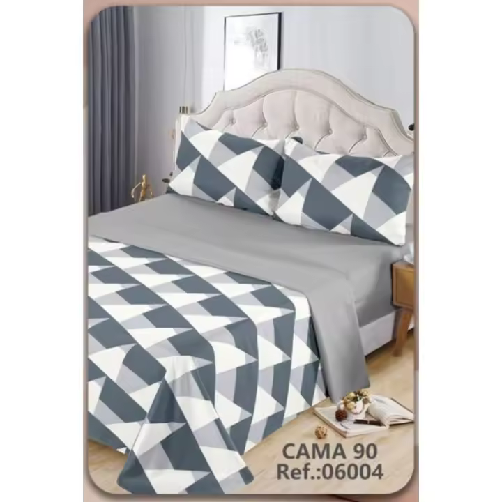 Juego de sábanas 3 piezas cama 90cm Estampado geométrico simple - 1
