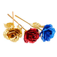 Rosa Dorada 24K Artificial Colorida Flor Metálica Regalo Único Para Las Mujeres En Día De San Valentín Con Caja De Regalo Decoración - details 14