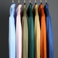Camisa Larga Para Hombre Casual Y Moda Color Sólido No Hierro Y Resistente a Arrugas Top De Negocios Estilo Turn-down Collar - details 14