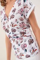 Blusa Salsa talla XS ,Cuello en V estampado floral 50%algodon ,50%modal - details 3