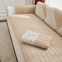 Cubierta De Sofá Con Diseño De Cuadros Y Encaje Houndstooth Anti-Derrapante Para Sala De Estar Silla De Accento Cubierta De Asiento Amigable Con Mascotas - details 5