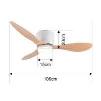 Hola LED Ventilador de Techo 42" con Luz LED Regulable – 3000K-6000K, Madera Claro, 85-265V - details 0