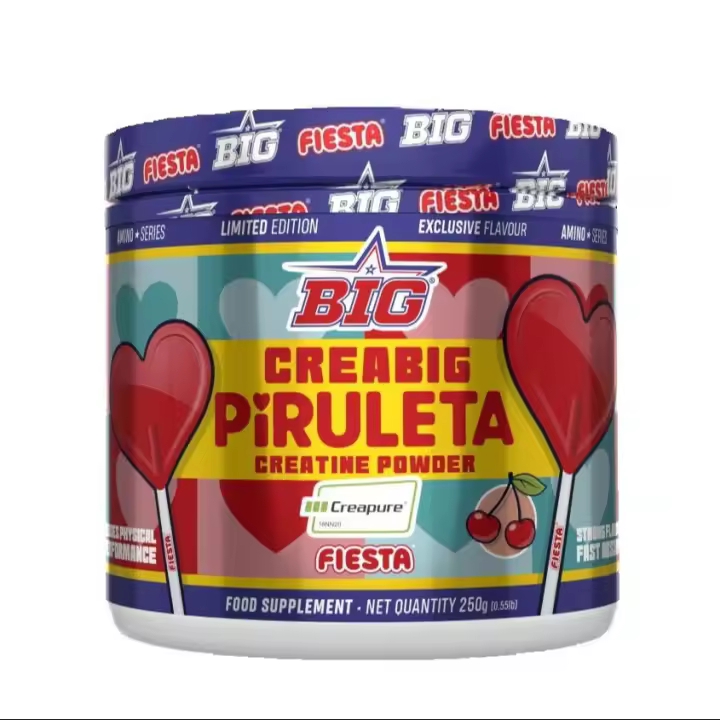 BIG Creabig Creapure Creatina Monohidrato 250g | Sabor Piurleta de Fiesta| Creatina Vegana y Pura - 1