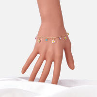 Pulsera De Flores Doradas Con Patrón De Margarita Moda Minimalista Aesthetic Para Mujer Joyería De Boda Y Fiesta Regalo - details 7