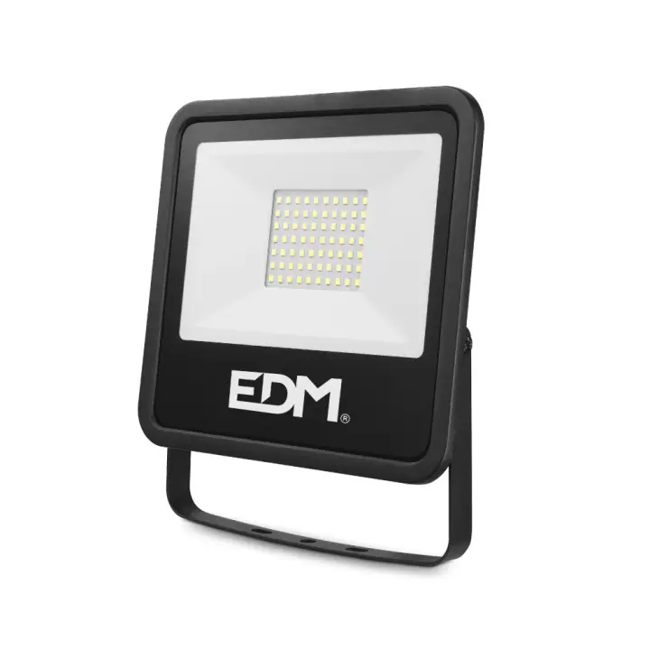 foco proyector led 50w 4000lm 6400k luz fria black series 19,2x17,5x2,9cm edm - 1