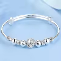 Nuevo Pulsera De Moda Coreana Con Bolas De La Suerte En Color Plata Para Mujer Joyería De Lujo Para Fiesta Y Boda Regalo - details 0