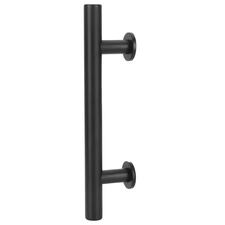 Manija de Puerta de Granero, accesorios del kit de Hardware de Manija de Puerta Corredera de Maple laminado en Frío Negro - 1