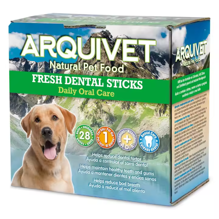 Arquivet Dental Stick Fresh para Perros - Control de Sarro Dental y Mal Aliento - Sabor a Menta Fresca - Caja con 4 Sobres - 1