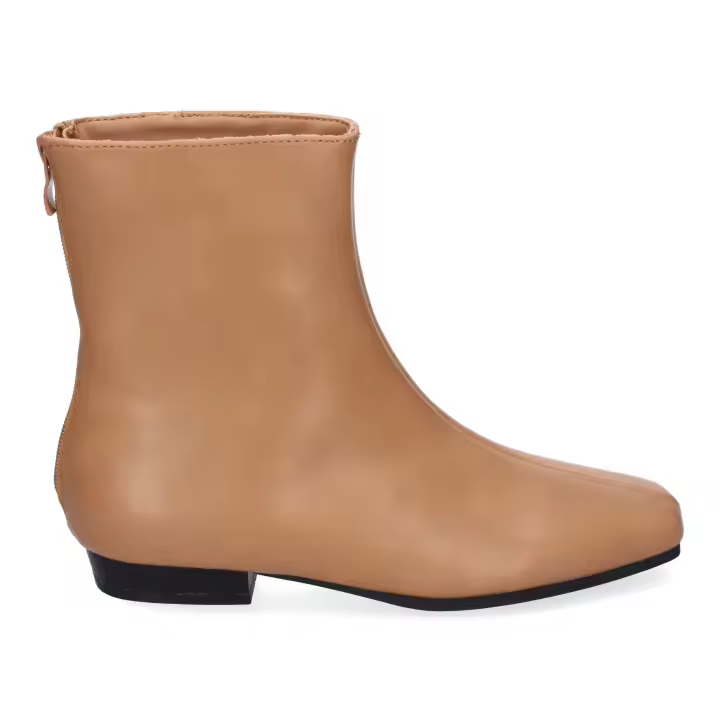 PuntoSalao Botines planos cómodos para mujer elegantes color camel DB-3353 - 1