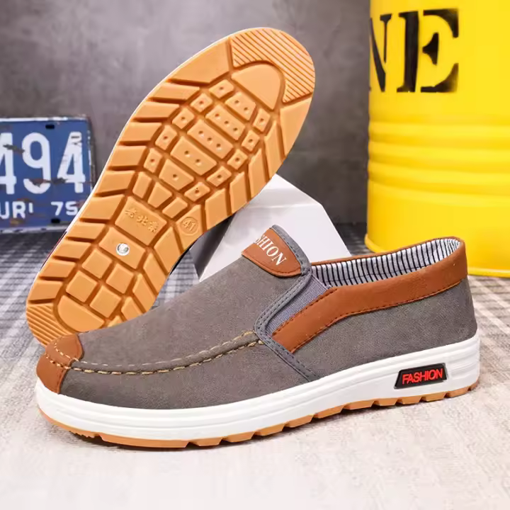 Zapatos Para Hombre Talla Grande Loafers Casuales Cómodos Zapatillas Slip on Zapatos Ligeros Vintage Planos De Algodón round Toe Antideslizantes Resistentes Al Agua - 1