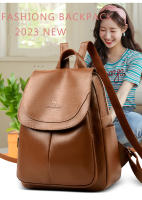 Mochila De Cuero Suave Antirrobo Para Mujer Bolso De Hombro Vintage Gran Capacidad Para Viaje Escuela Bolsa De Mano Para Chicas - details 0
