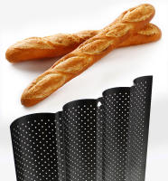 Horno Nonstick Para Panadería Molde De Baguette Ondulado Placa De Hornear De Acero Inoxidable Con 2/3/4 Ranuras Herramienta De Pastelería - details 8