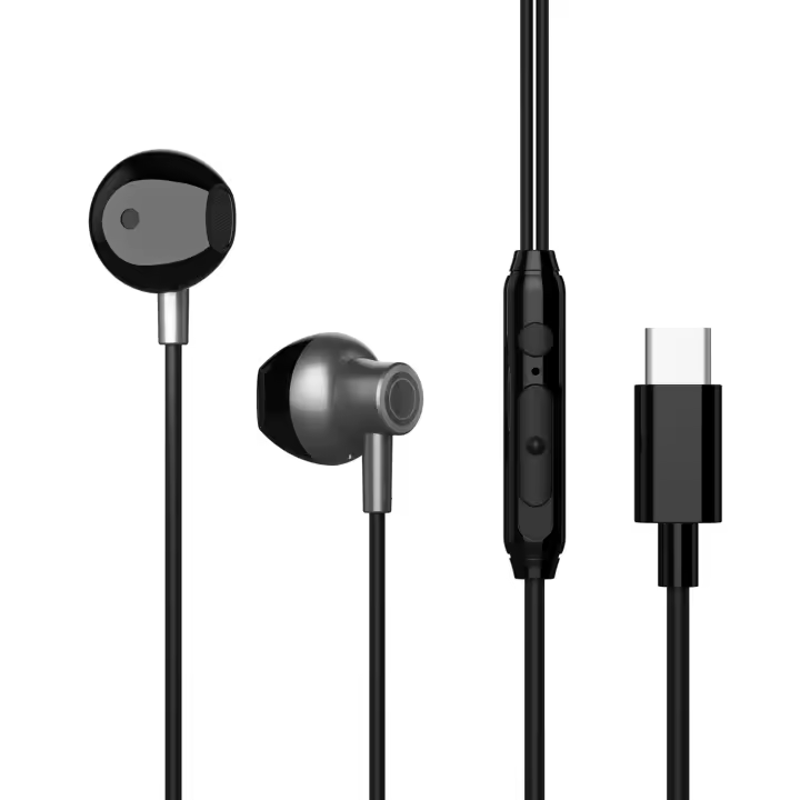 EasySpeed Auriculares intrauditivos con graves puros - con funcionamiento de un toque y micrófono, puerto USB-C, compatibles con teléfonos móviles con entrada Jack - 1