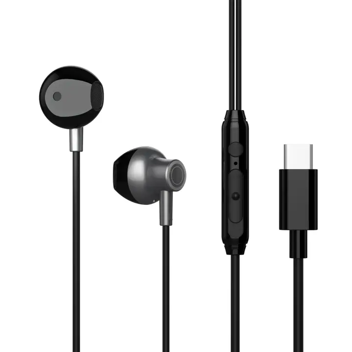 EasySpeed Auriculares intrauditivos con graves puros - con funcionamiento de un toque y micrófono, puerto USB-C, compatibles con teléfonos móviles con entrada Jack - 1