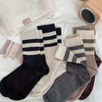 5 Pares De Calcetines De Punto Con Estampado Rayado Comodidad Y Suavidad Medio Tubo Calcetines Para Mujer Stockings Y Hosiery - details 4