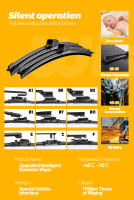 LimpiaParabrisas Anteojos Delantero Para Renault Dacia Duster MK2 2017-2023 Plegable Negro De Goma Natural Accesorios De Ventana 24+18 - details 6