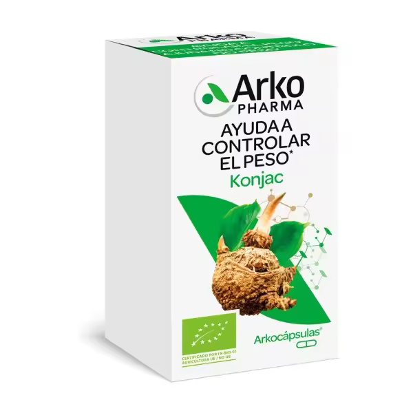 Arkopharma Arkocápsulas Konjac - Glucomanano Ayuda a Controlar el Peso 8 días - 80 cápsulas - 1