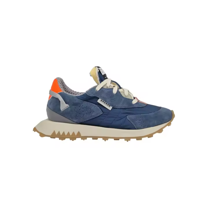 Zapatillas Deportivas RUN OF  Cipro Combinadas en Ante y Nylon y Cinta Trasera Color Azul - 1
