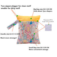 BIAI Beautiful Pattern Polyester Baby Waterproof Swimsuit Bag Double Pocket Baby Diaper Dry Mini Wet Bag Diaper Nappy Bag 25*35 - details 6