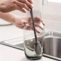 Cepillo De Botella Con Mano Larga De Silicona Para Limpieza Multifuncional De Tazas Aisladas Herramientas Domésticas Sin Puntos Morteros - details 3