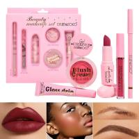 Set de Maquillaje Todo en Uno KEVIN & COCO,Delineador de Labios, Brillo Mate, Lápiz Labial, Delineador de Ojos en Gel, Colorete en Crema & Brillo de Labios Líquido. - details 0