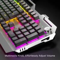 Teclado De Juego Inalámbrico EWEADN 2.4GHz Con Cable USB Silencioso Para Oficina 104 Teclas Retroiluminación LED Con Botón Multimedia Para Laptop/PCs/Hogar - details 7