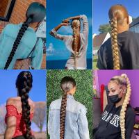 Extension De Cabello Sintético Largo Trenzado Para Crear Puentecillo 30 Pulgadas Resistente Al Calor Para Mujeres Pieza Individual Yaki Straight - details 4