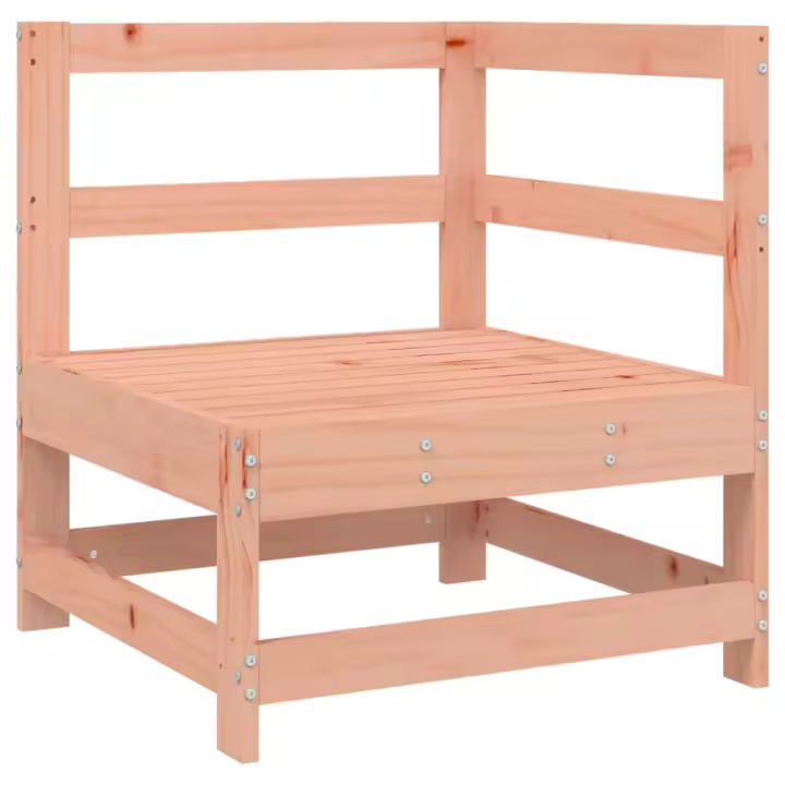 vidaXL Sofá esquinero con cojines madera maciza de abeto de Douglas - 1