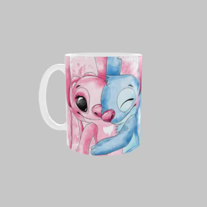 Taza Stitch y Angel | Te Amo | Taza Romántica de Amor y Ternura - 1