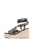 Sandalias cuñas altas con plataforma de espartos para mujer con tiras cruzadas Mynzi - details 4