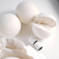 5pcs Pelotas De Secado Con Lana Pura Reutilizables Antiestáticas Y Suaves Para Ropa Previene El Cabello Pegajoso Accesorio Esencial De Lavandería - details 4