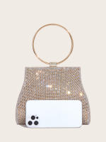 Bolso de mano con diamantes de imitación para mujer, bolsa de noche con piedras nupciales, para fiesta y boda - details 2