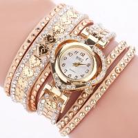 Reloj De Mujer De Lujo Retro Con Diamantes Y Correa Larga De Piel Corazón De Melocotón Reloj De Cuarzo Con Dial De Vidrio Resistente Al Agua - details 0