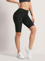 Shorts De Cintura Alta 2XXL Para Mujer En 16 Colores Estilo Fitness Con Bolsillos Y Compresión Ropa Deportiva Casual De Verano Nylon - details 41