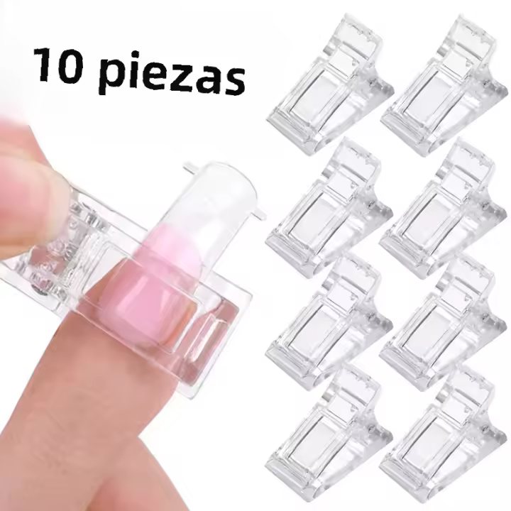 10 Pcs Extensiones De Uñas Falsas De Gel Polímero Para LED Clavos De Construcción Rápida Para Formas De Uñas Y Clips De Uñas - 1