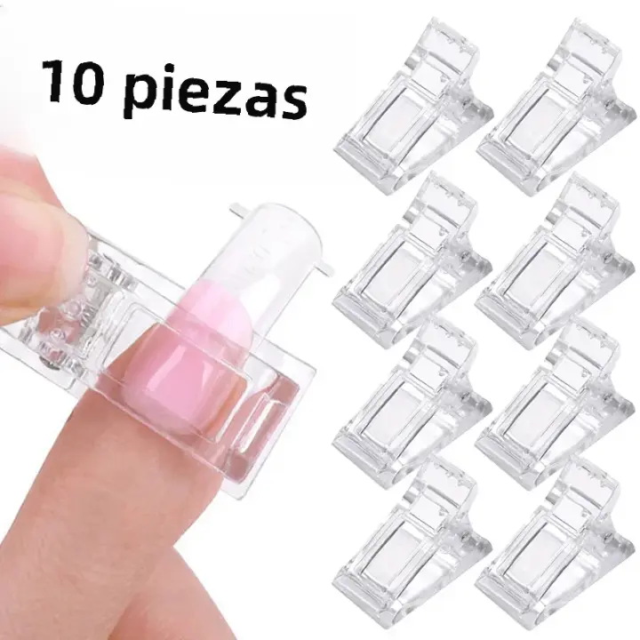 10 Pcs Extensiones De Uñas Falsas De Gel Polímero Para LED Clavos De Construcción Rápida Para Formas De Uñas Y Clips De Uñas - 1